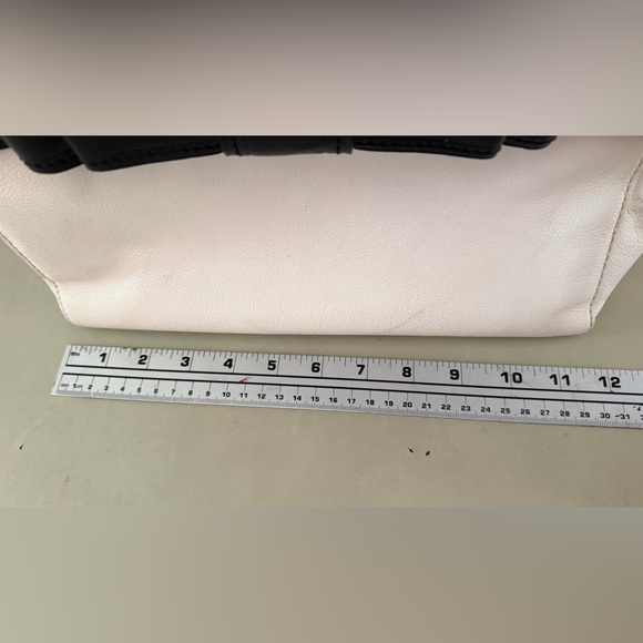 Kate Spade Black and Cream Leather Satchel Purse with Bow Accent - Picture 9 of 16